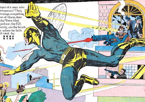 Panel from Adventure of the Fly #2 by Jack Kirby.