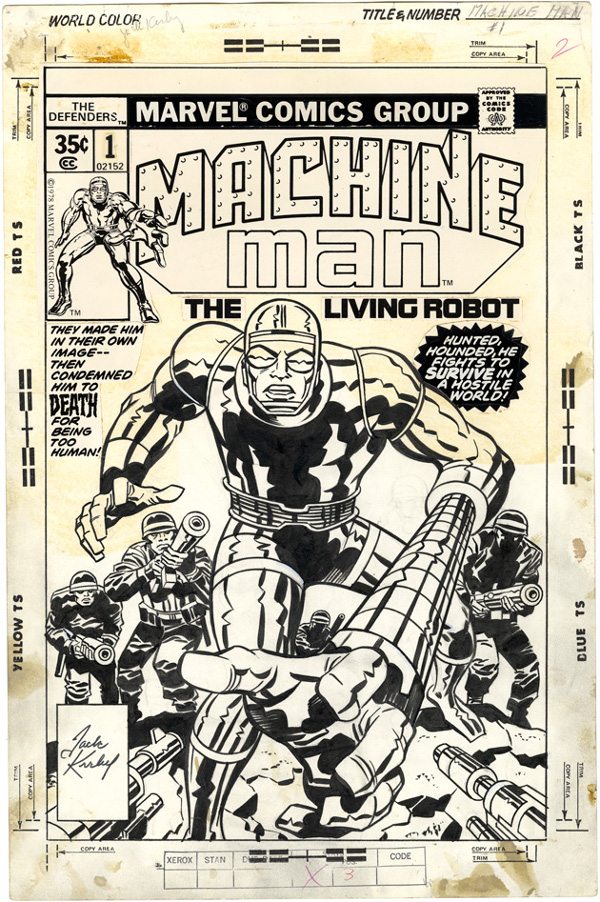 Machine Man #1 original art by Jack Kirby.